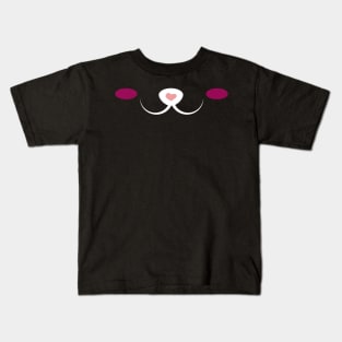Cute Shy cat Face With Pink Heart Nose Kids T-Shirt